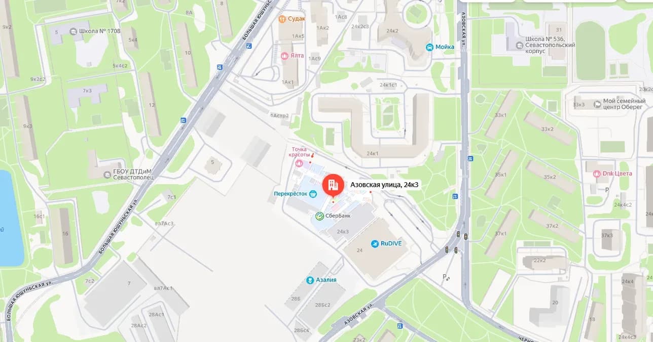 Карта проезда к площадке Ивентово